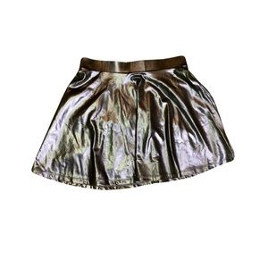 Forever 21 Metallic Skater Skirt Size Large Silver